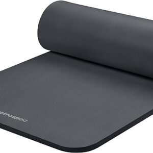 Retrospec Solana Yoga Mat 1" Thick With Nylon Carry Strap for Men & Women - Non Slip Exercise Mat for Home Yoga, Pilates, Stretching, Floor & Fitness Workouts