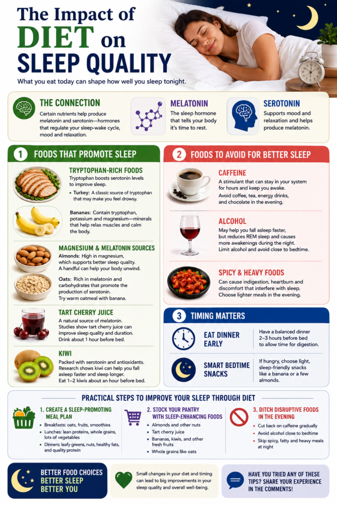 The Impact of Diet on Sleep Quality: Foods to Help and Hinder Your Rest