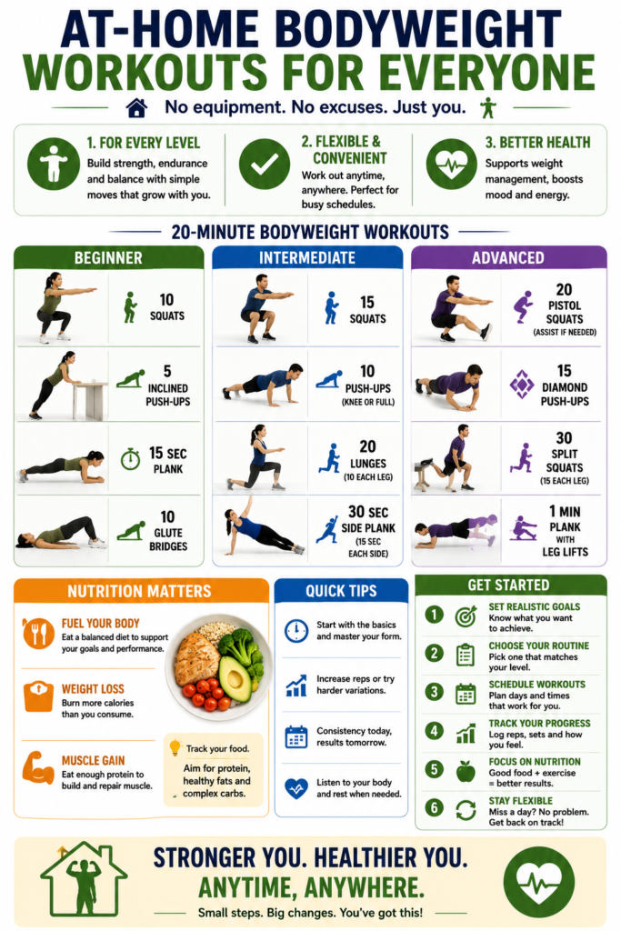 Effective At-Home Workouts: Mastering Bodyweight Exercises for All Fitness Levels